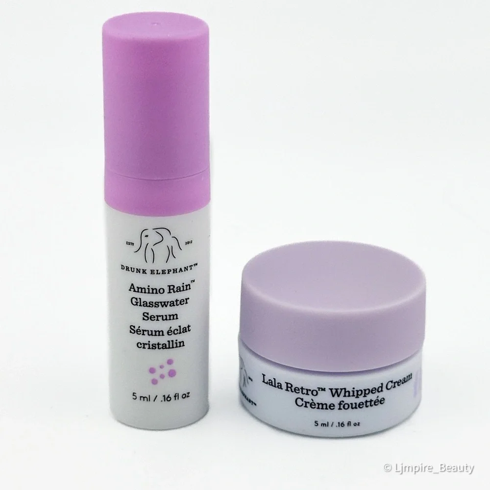 🆕 DRUNK ELEPHANT Amino Rain Glasswater Serum and Lala Retro Cream Sample Set